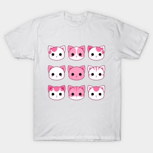 Cute Pink Cats Pack T-Shirt